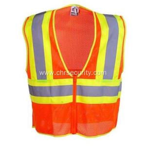 Unisex Orange High Visibility Two-Tone Work Vest